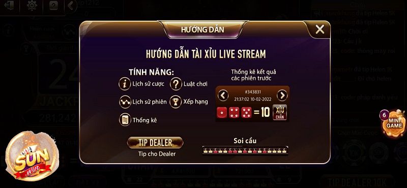 Một số tính năng tại Tài Xỉu Livestream 